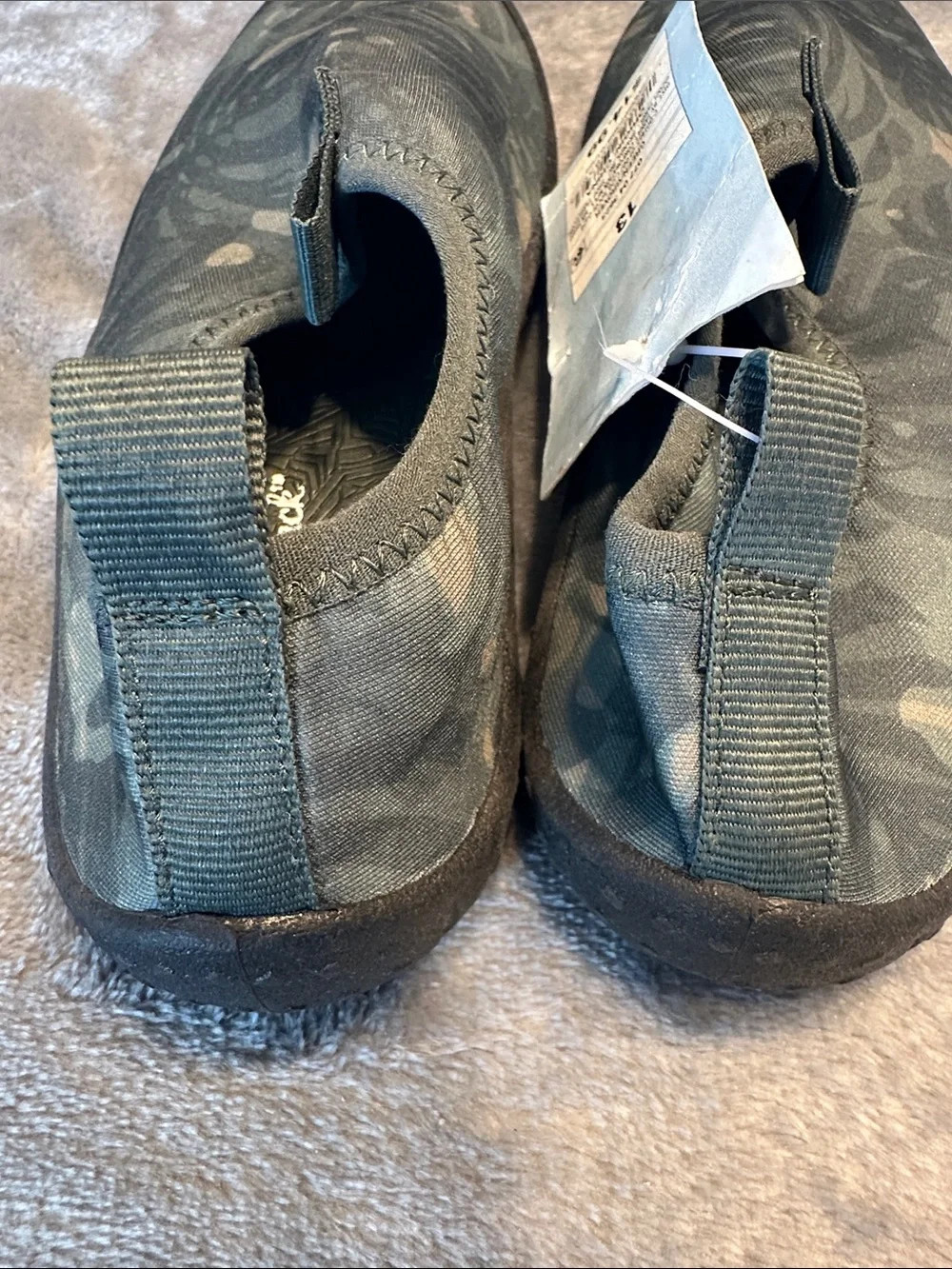 NWTS Cat & Jack Greenish Gray Slip-On Kids Water Shoes Sz 13